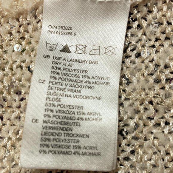 ⭐️ H&M Golden Sequin knit long sleeves cardigan sweater Size S - Picture 7 of 7